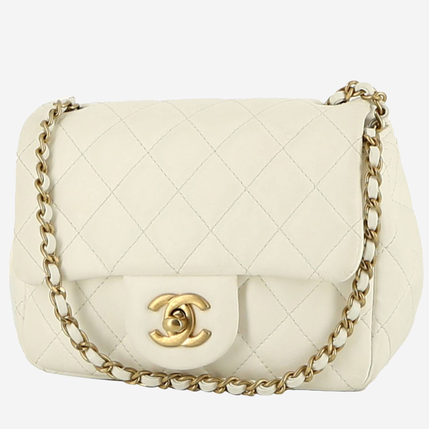 Bolso bandolera Chanel  Mini Timeless en cuero acolchado blanco
