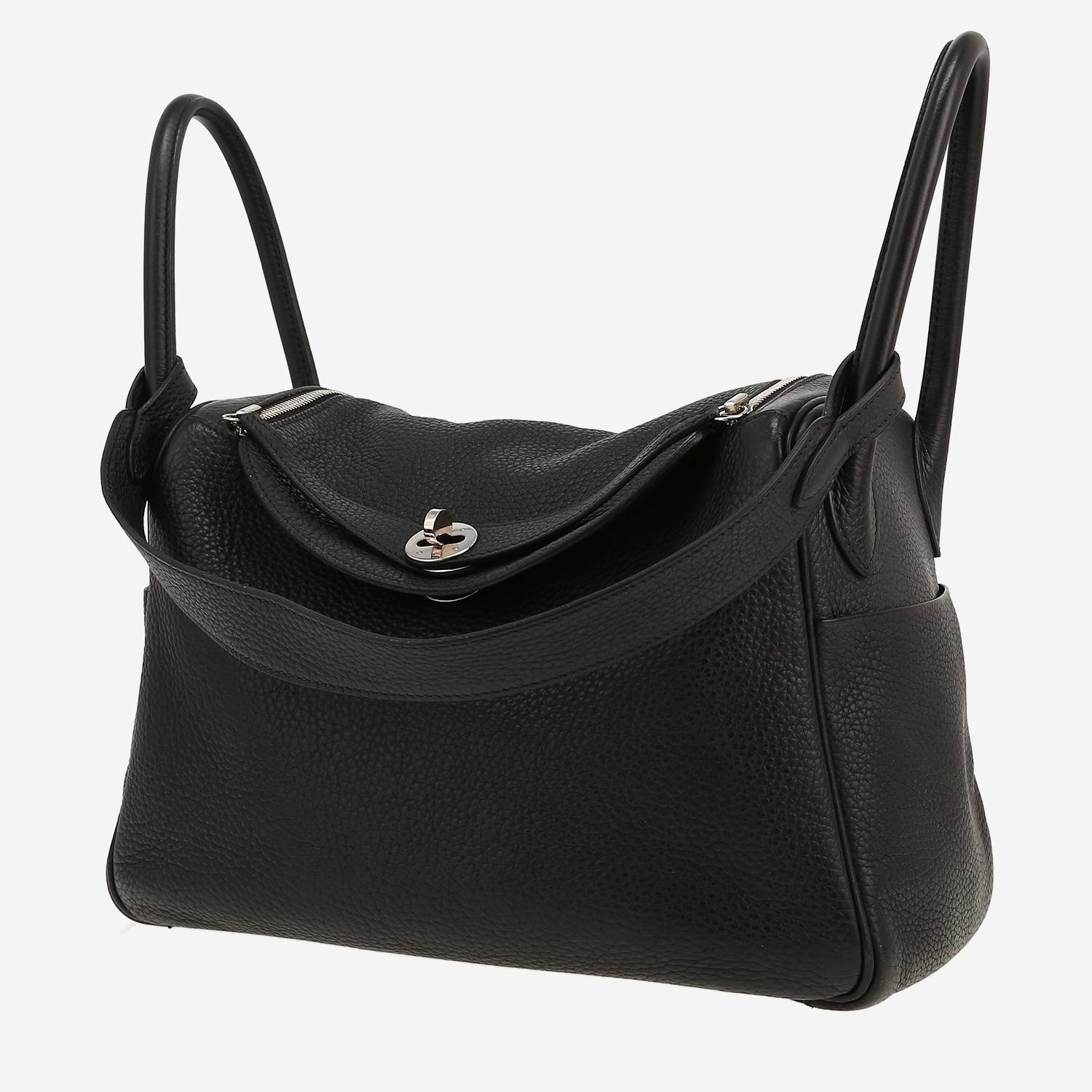 Bolso de mano Hermès  Lindy en cuero togo azul marino