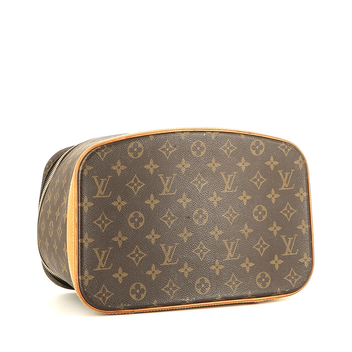 Beauty Louis Vuitton  Vanity in tela monogram marrone e pelle naturale - Detail D4