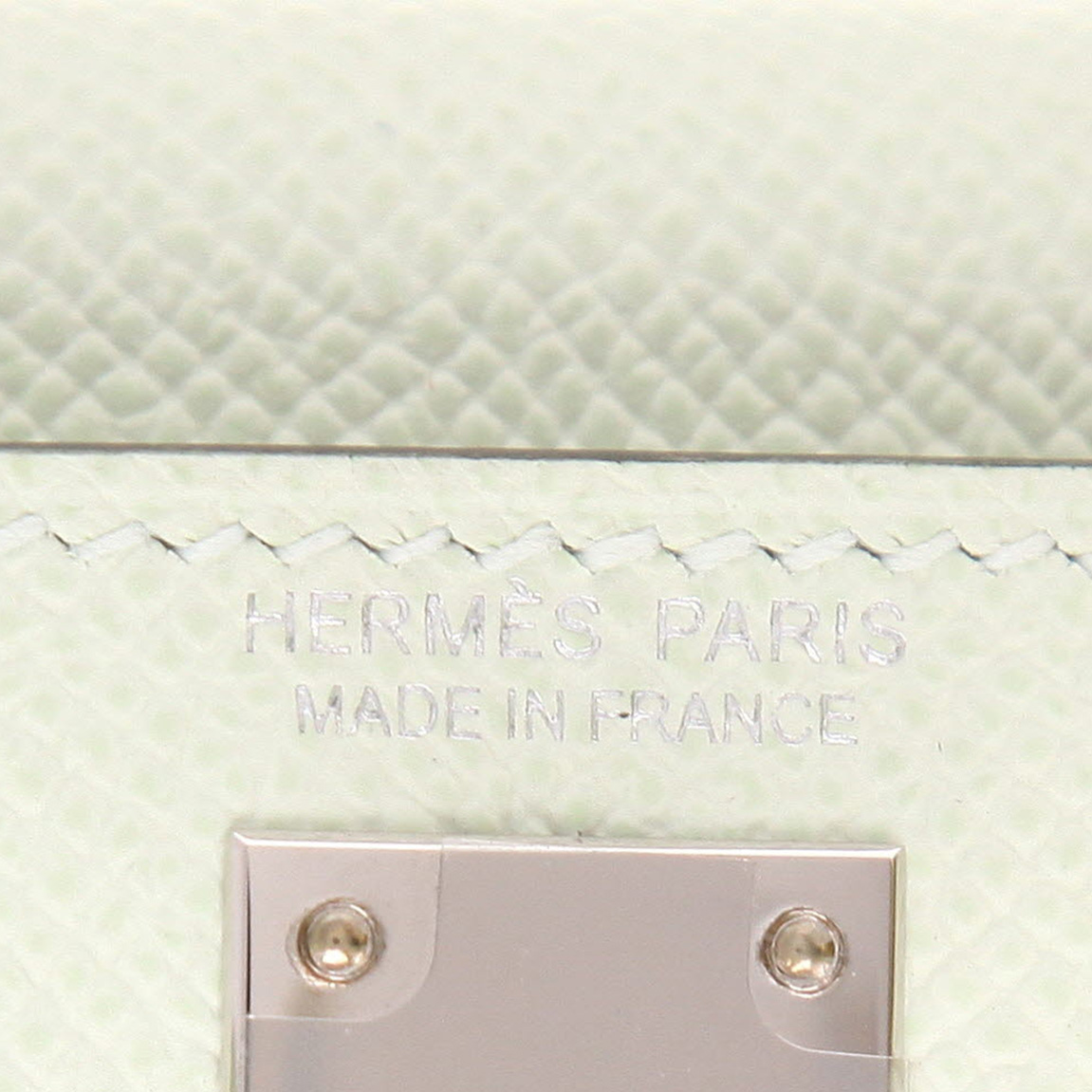 Hermès  Kelly 20 cm handbag  in Vert Fizz epsom leather - Detail D2