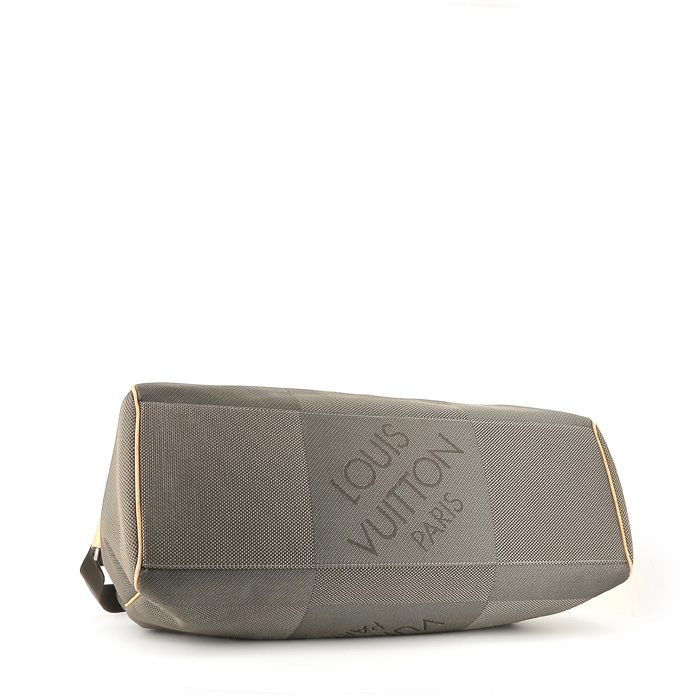 Borsa da viaggio Louis Vuitton  Geant Albatros in tela siglata marrone e pelle naturale - Detail D5