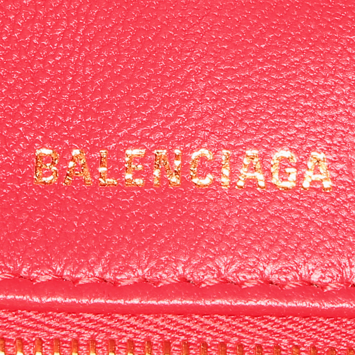 Balenciaga  B. Shoulder shoulder bag  in red leather - Detail D4
