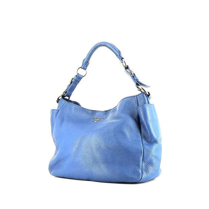 Prada   handbag  in blue grained leather - 00pp