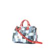 Bolso bandolera Louis Vuitton  Speedy 30 en lona denim azul y cuero rojo - 00pp thumbnail