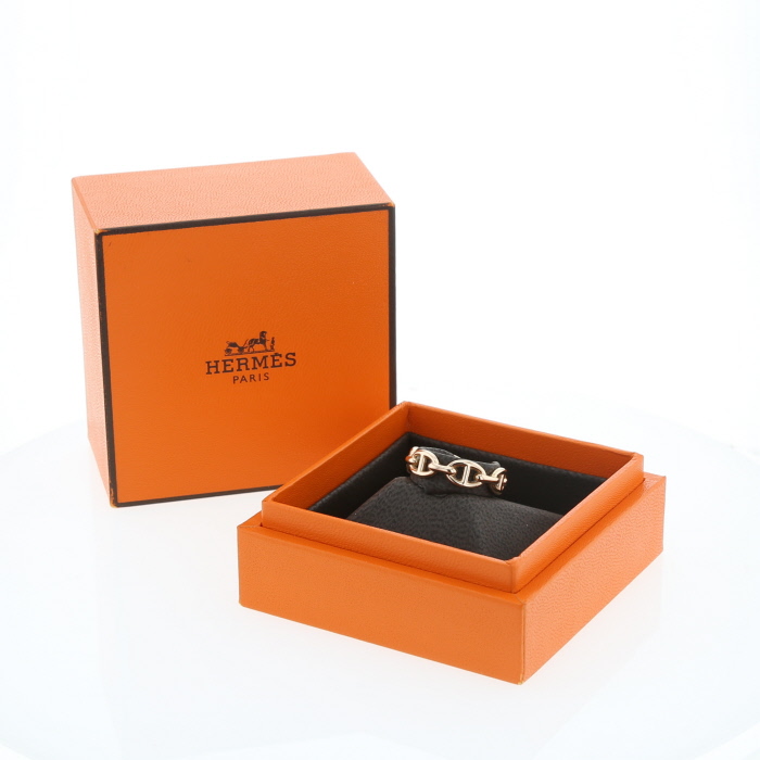 Sortija Hermès Chaine d'ancre enchainée modelo pequeño de oro rosa - Detail D2