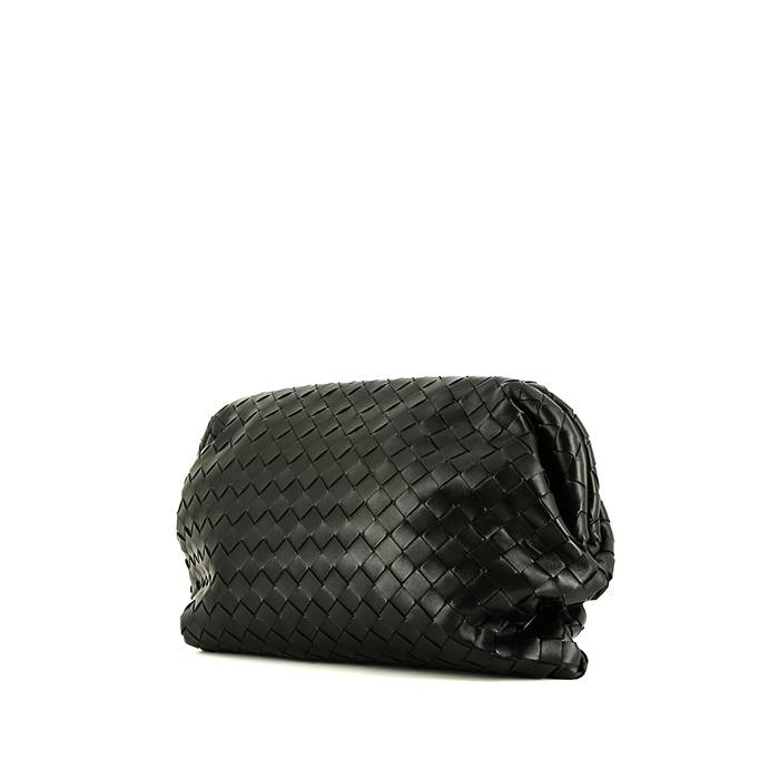 Bottega Veneta Mini Intrecciato Leather Crossbody Flap Bag In Nero/ Gold