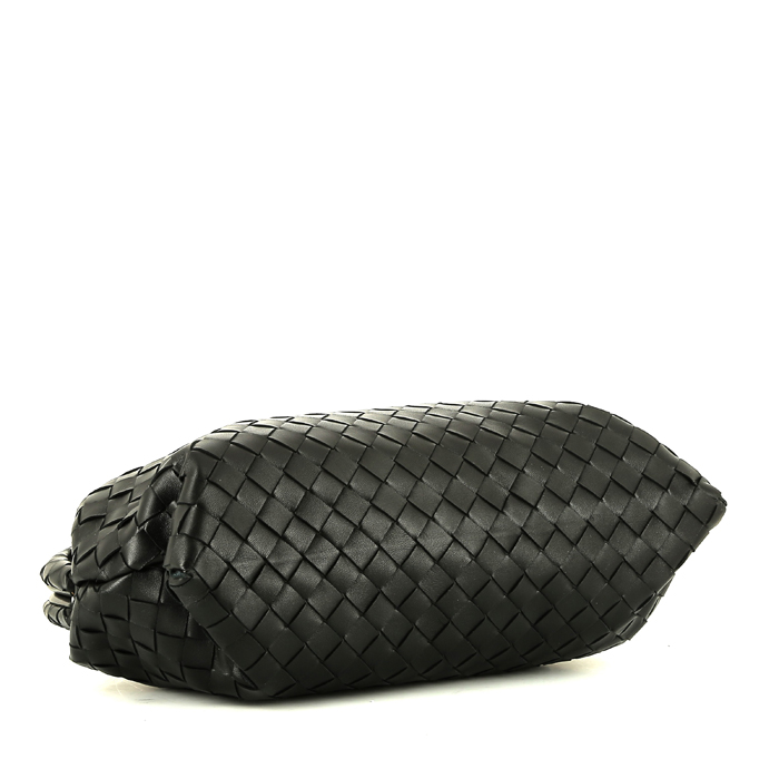 Bottega Veneta  Pouch pouch  in black intrecciato leather - Detail D4