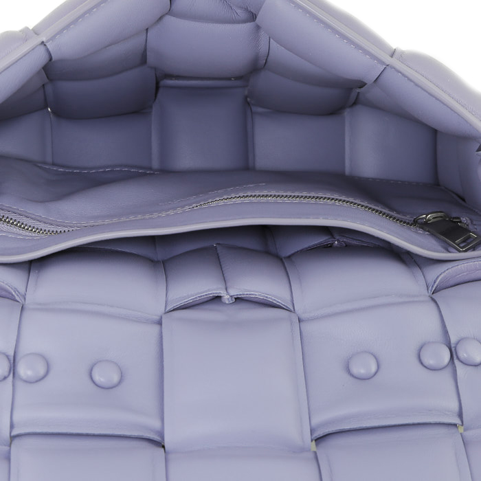 Borsa Bottega Veneta Chain Cassette in pelle intrecciata viola lilla - Detail D3