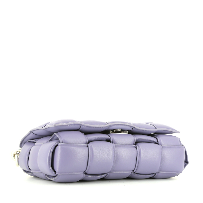Borsa Bottega Veneta Chain Cassette in pelle intrecciata viola lilla - Detail D5