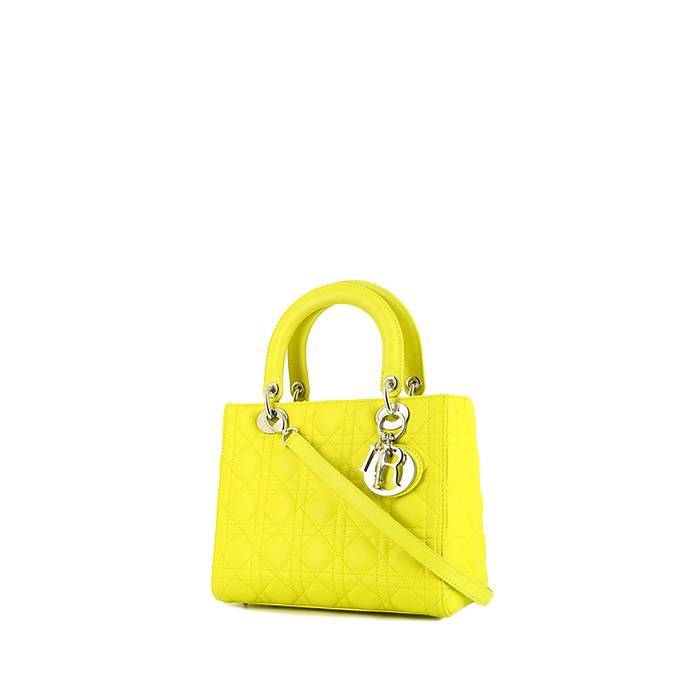 Dior  Lady Dior handbag  in yellow leather cannage - 00pp