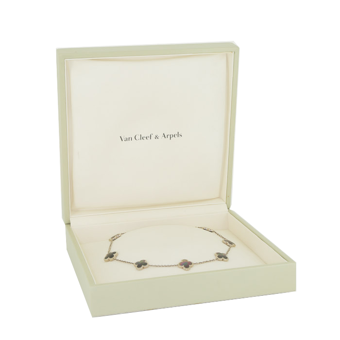 Van Cleef & Arpels Pure Alhambra necklace in white gold and mother of pearl - Detail D2