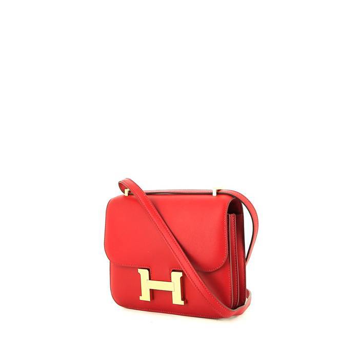 Hermès  Constance shoulder bag  in red Piment Swift leather - 00pp