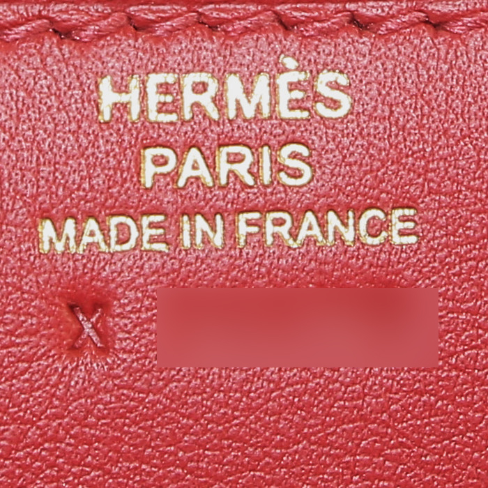 Hermès Constance mini shoulder bag in red Piment Swift leather - Detail D4