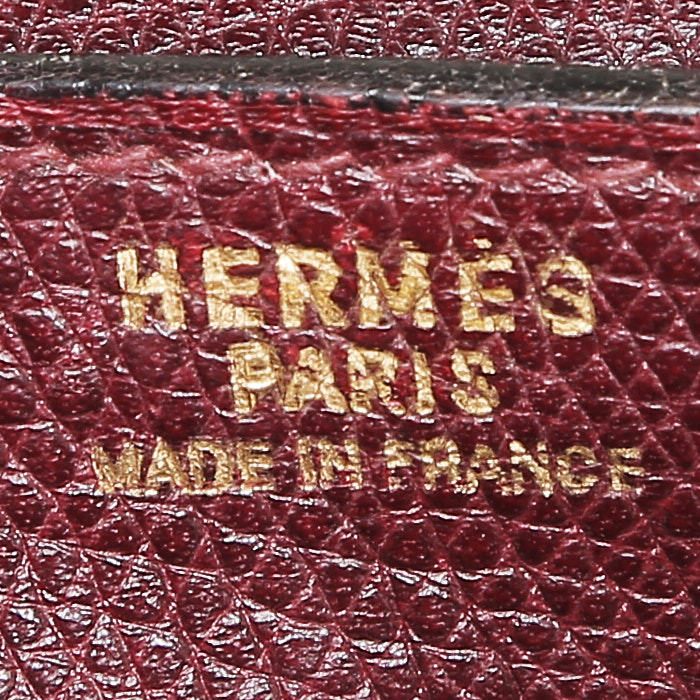Bolso de mano Hermès  Bobby en cuero epsom color burdeos - Detail D4