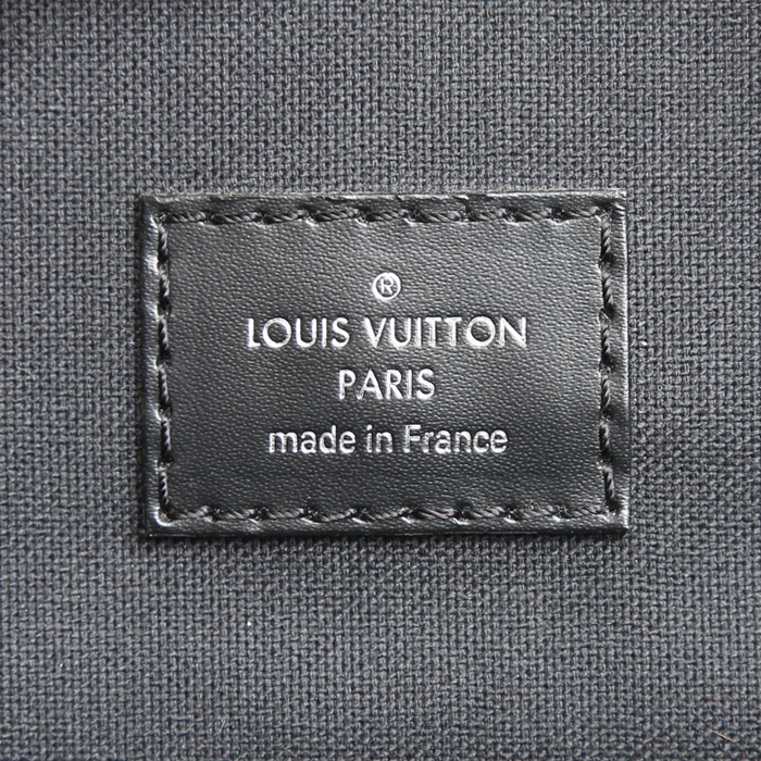 Louis Vuitton Christopher backpack in grey Graphite damier canvas and black leather - Detail D3