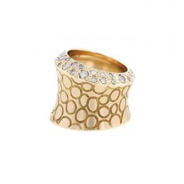 Pomellato Cocco ring in pink gold and diamonds