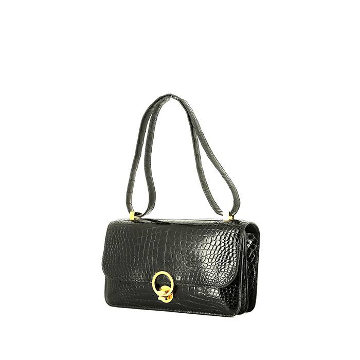 Hermès  Ring handbag  in black crocodile - 00pp