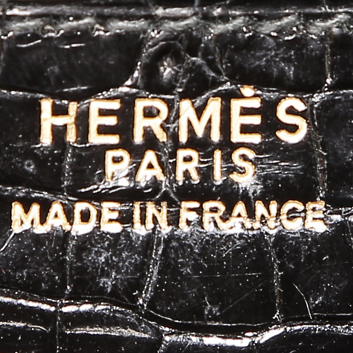 Hermès  Ring handbag  in black crocodile - Detail D4