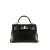 Hermès  Kelly 20 cm handbag  in black Tadelakt leather - 360 thumbnail