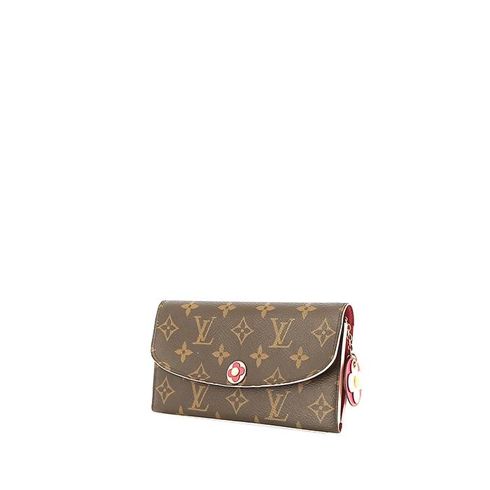 Louis Vuitton   wallet  in brown monogram canvas  and pink leather - 00pp