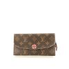 Billetera Louis Vuitton   en lona Monogram marrón y cuero rosa - 360 thumbnail