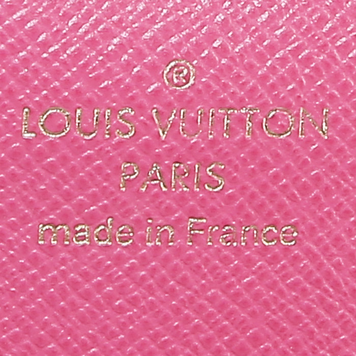 Billetera Louis Vuitton   en lona Monogram marrón y cuero rosa - Detail D3