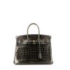 Bolso de mano Hermès  Birkin 35 cm en cocodrilo porosus gris - 360 thumbnail