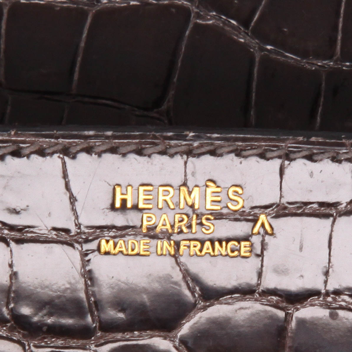 Hermès  Birkin 35 cm handbag  in Gris éléphant porosus crocodile - Detail D2