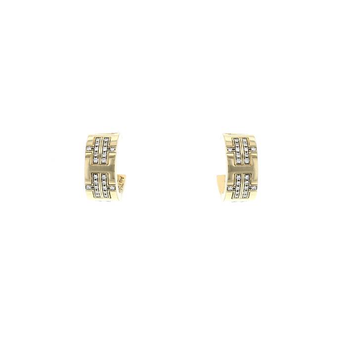 Hermès Khilim earrings in yellow gold and diamonds - 00pp