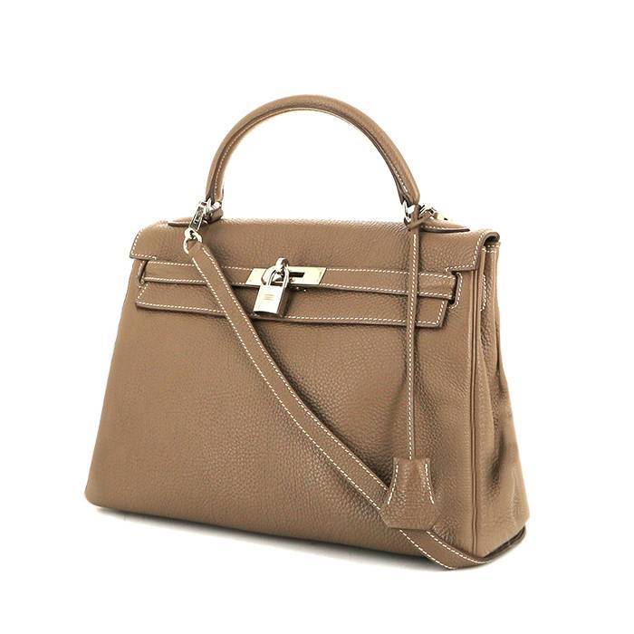 Hermès  Kelly 32 cm handbag  in etoupe togo leather - 00pp