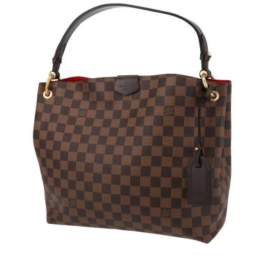 Louis Vuitton  Graceful handbag  in ebene damier canvas  and brown leather
