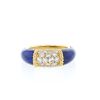 Van Cleef & Arpels Philippine  1960's ring in yellow gold, lapis-lazuli and diamonds - 360 thumbnail