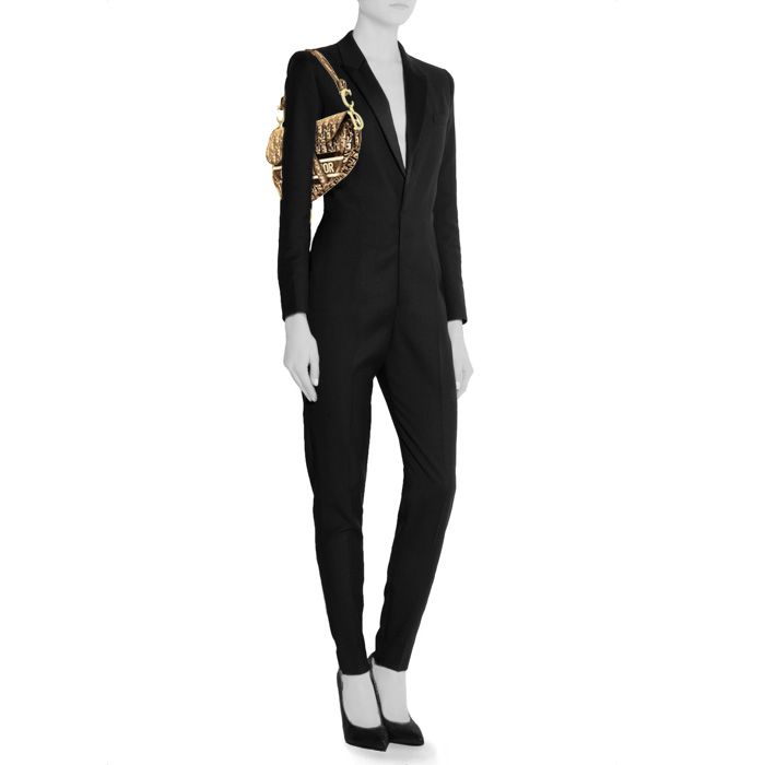 Borsa Dior  Saddle in tessuto a monogramma Oblique marrone - Detail D1