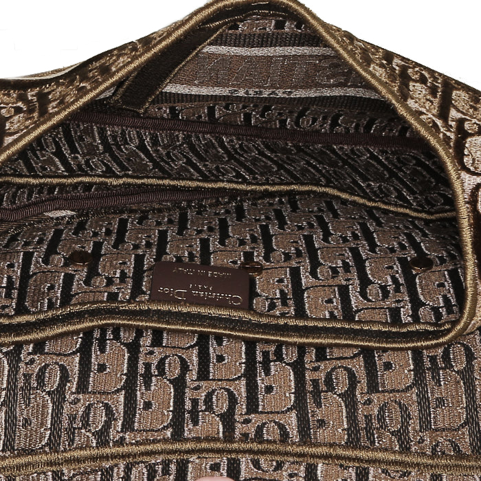 Dior  Saddle handbag  in brown monogram canvas Oblique - Detail D3