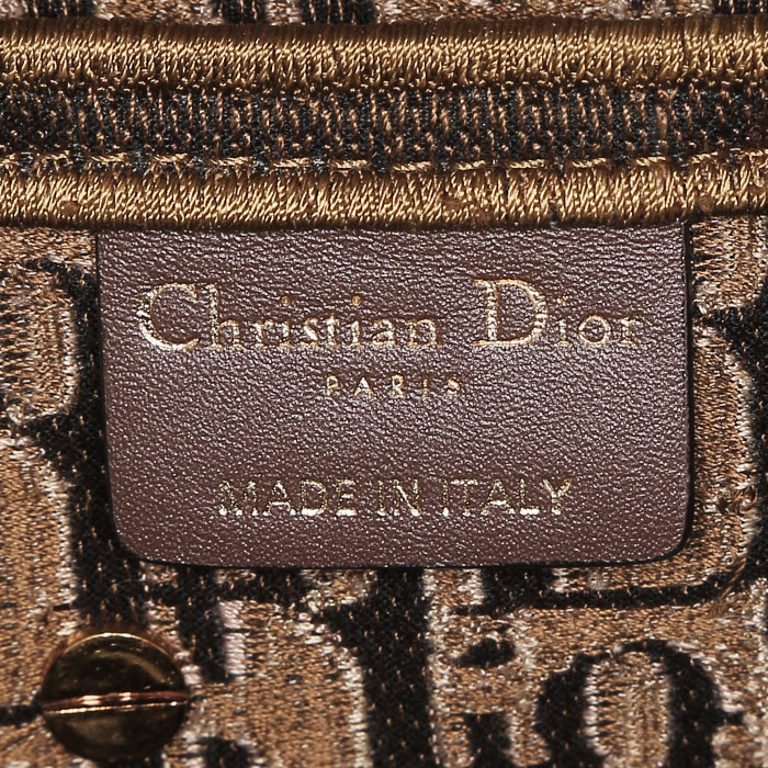 Bolso de mano Dior  Saddle en lona Monogram Oblique marrón - Detail D4