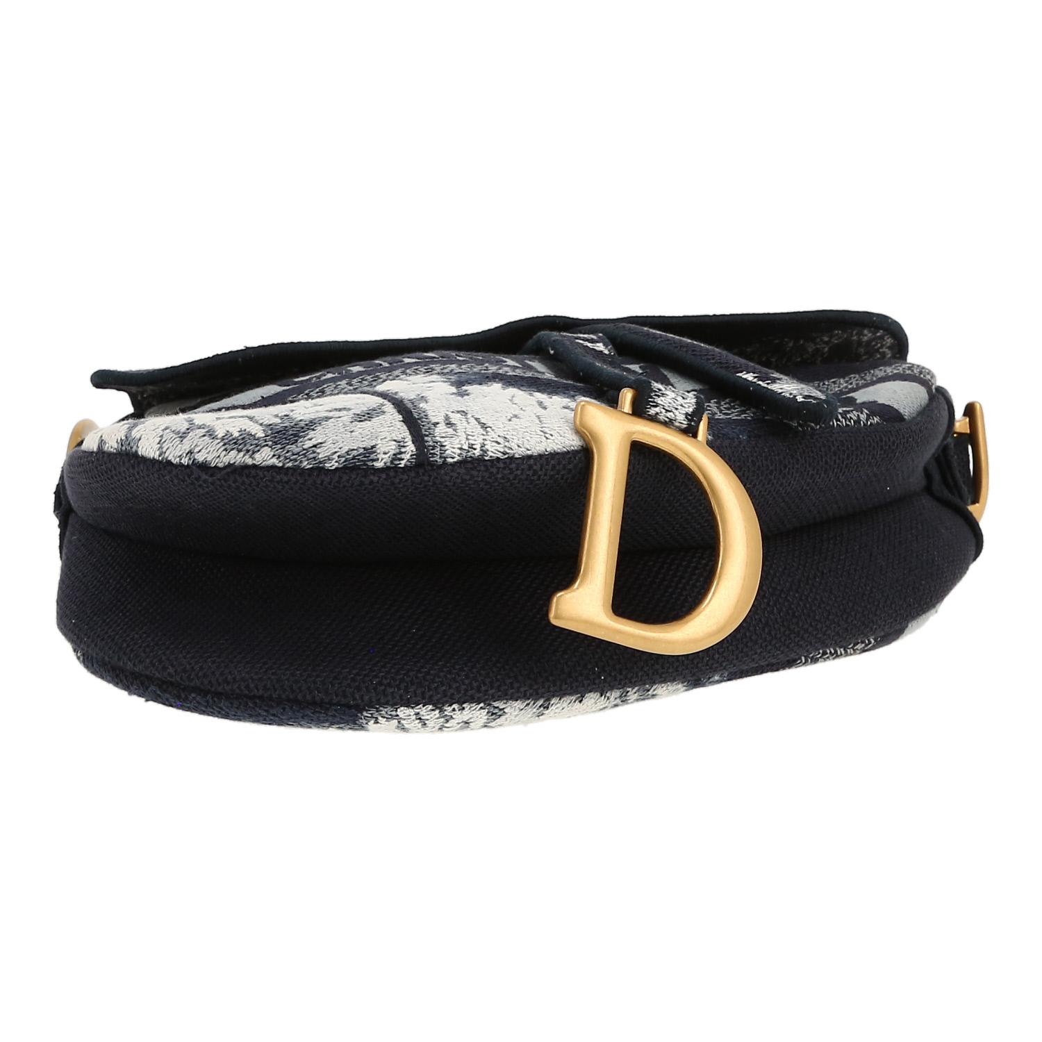 Sac à main Dior  Saddle en toile bleue - Detail D1