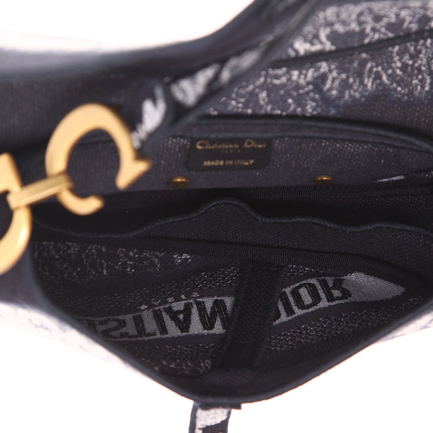 Dior  Saddle handbag  in blue canvas - Detail D3