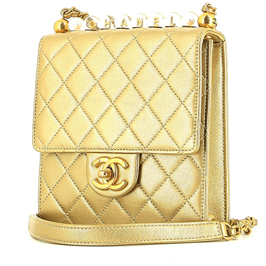 Borsa a tracolla Chanel   in pelle trapuntata dorata