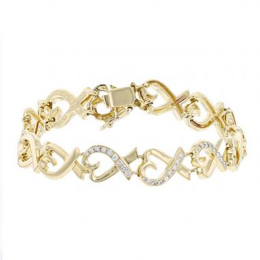 Bracelet Tiffany & Co Loving Heart en or jaune et diamants