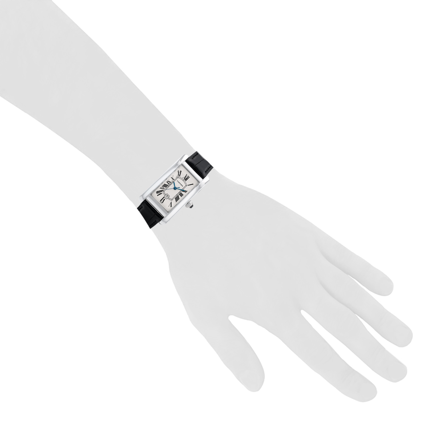 Cartier Tank Américaine  in white gold Ref: Cartier - 1726  Circa 2002 - Detail D1