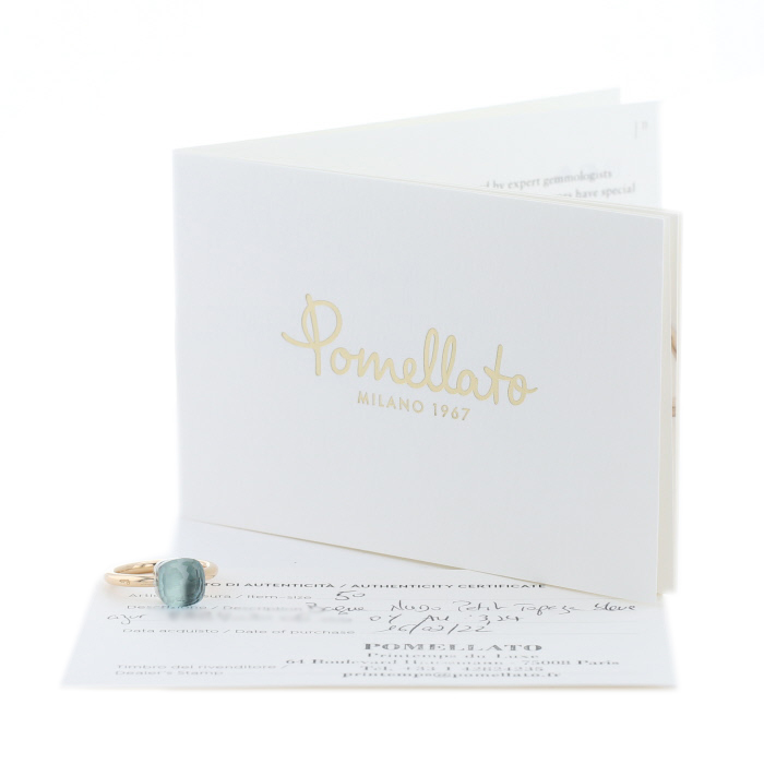 Sortija Pomellato Nudo de oro rosa y topacio - Detail D2