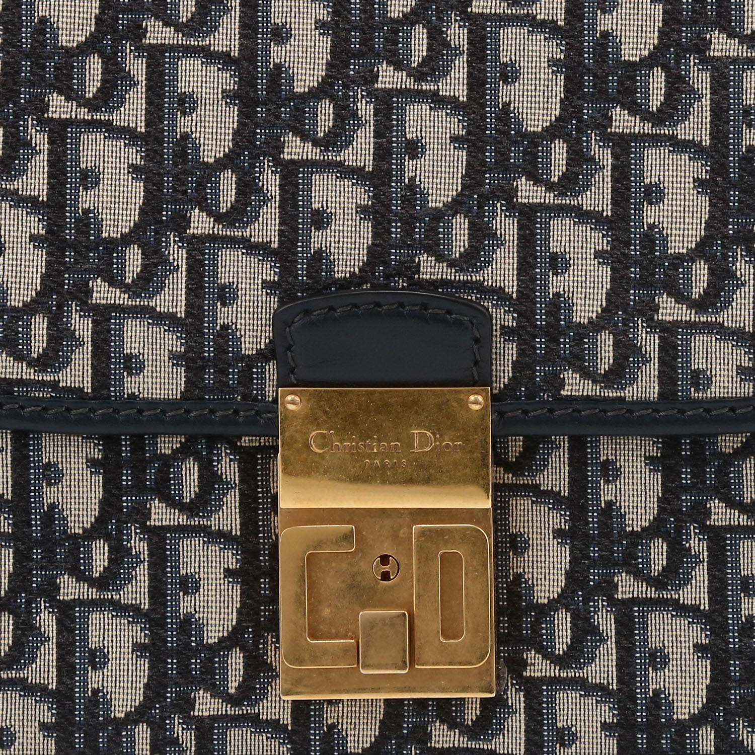 Dior  Oblique shoulder bag  monogram canvas Oblique  and blue leather - Detail D1