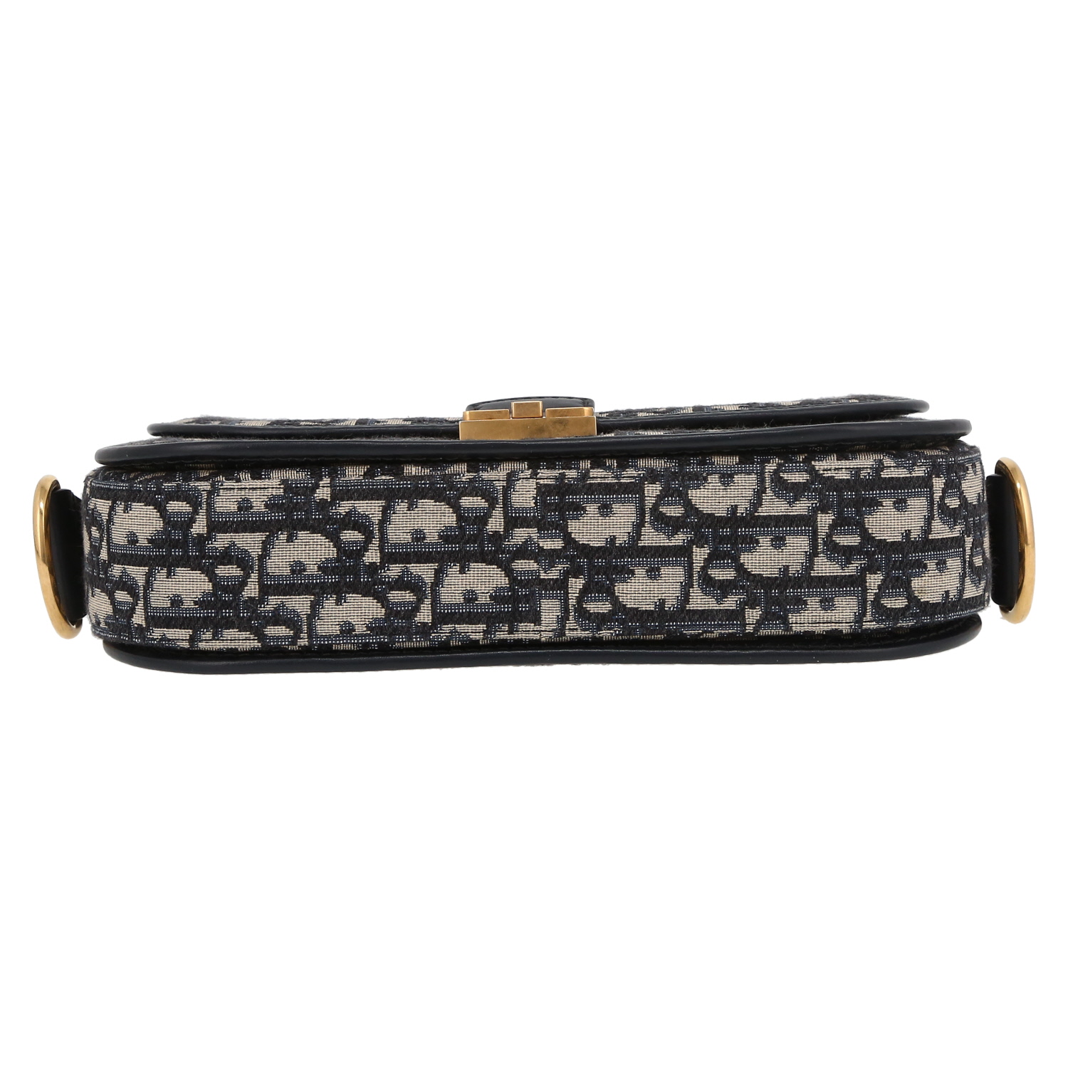 Dior  Oblique shoulder bag  monogram canvas Oblique  and blue leather - Detail D4