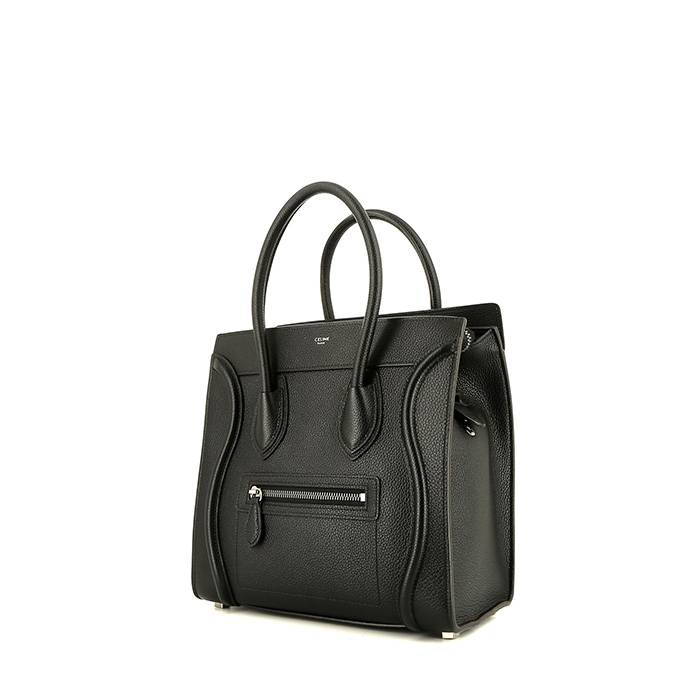 Celine  Luggage Micro handbag  in black grained leather - 00pp