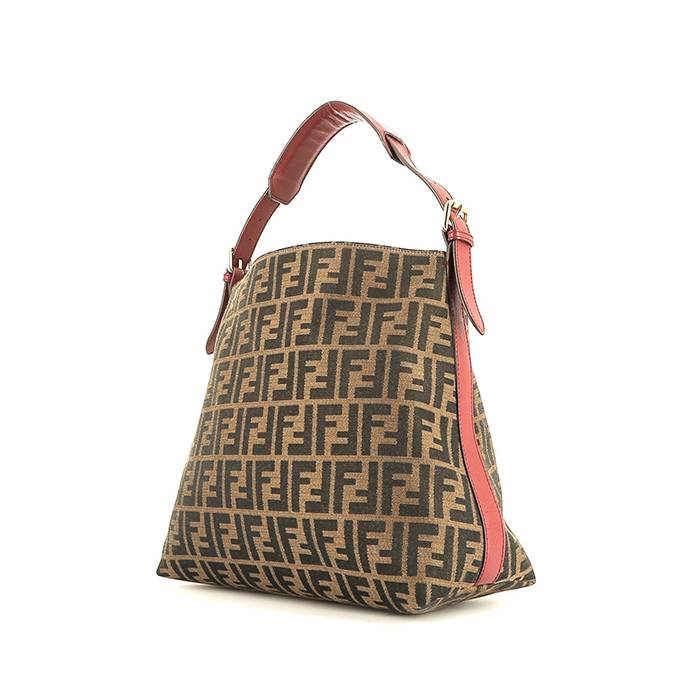 Fendi   handbag  in brown monogram canvas  and brown leather - 00pp