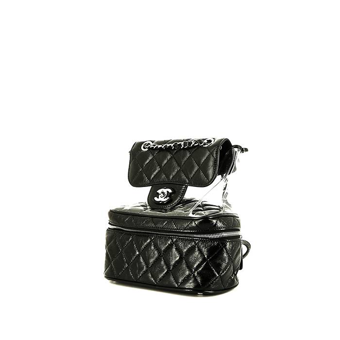 Chanel  Sac à dos backpack  in black leather  and transparent plastic - 00pp