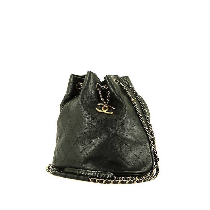 Chanel   handbag  in black quilted leather - 00pp