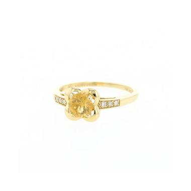 Anello Mauboussin Désirez Amour in oro giallo, quarzo citrino e diamanti