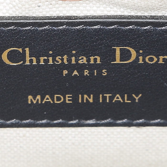 Sac/pochette Dior  Saddle en toile monogram Oblique bleue et cuir bleu - Detail D3
