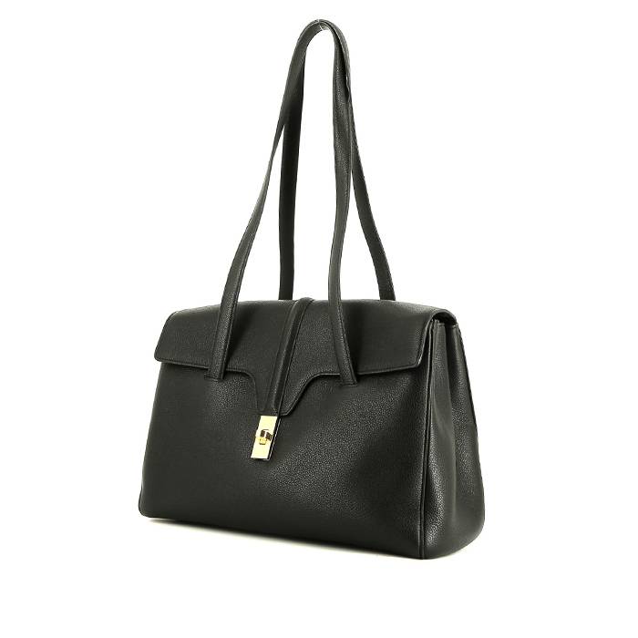 Sac 16 Handbag In Black Grained Leather